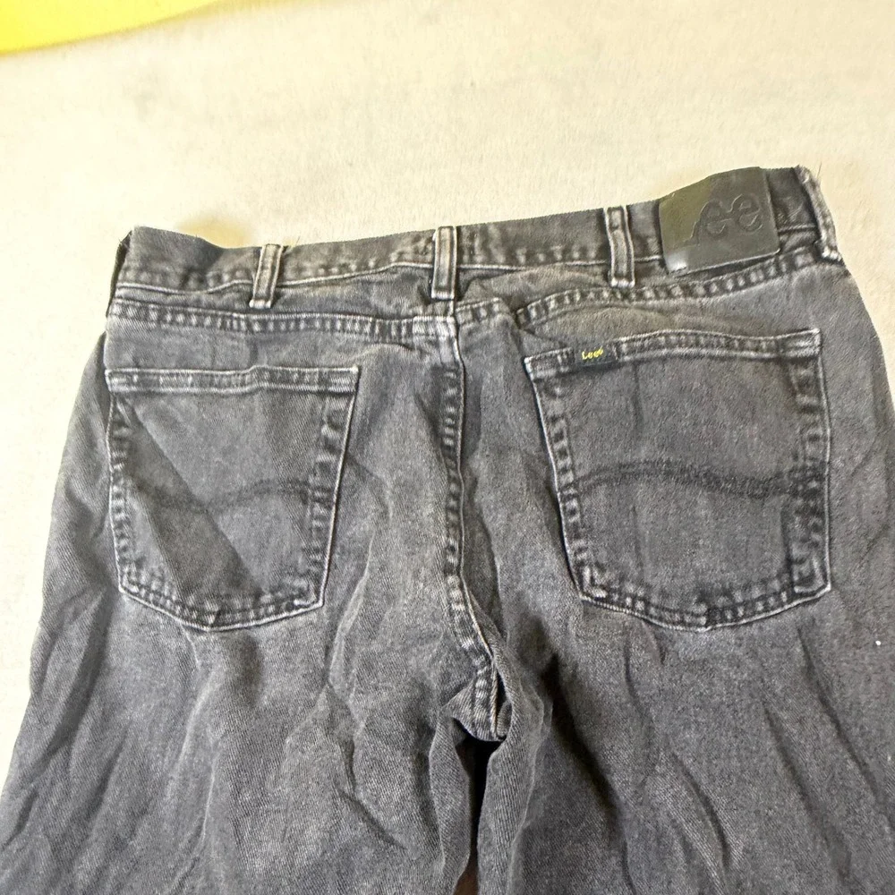 Lee Regular Fit Mens Faded Black Straight Leg‎ Denim Jeans 36x29 TZS-K175-024